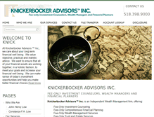 Tablet Screenshot of knickadvisors.com